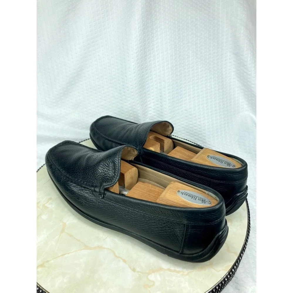 ECCO Leather Slip On Driving Loafers Mens 11-11.5 Black Classic Business Shoes